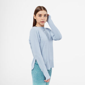 Blue Basic Athletic Long-Sleeved Shirt